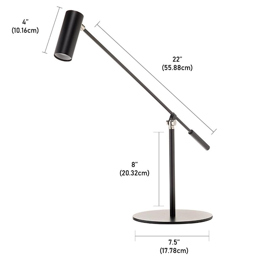 Beldi DEL-1403 Lampe de Bureau DEL en Métal avec Bras Ajustable, 6-Watt, Noir - Simple Boutique