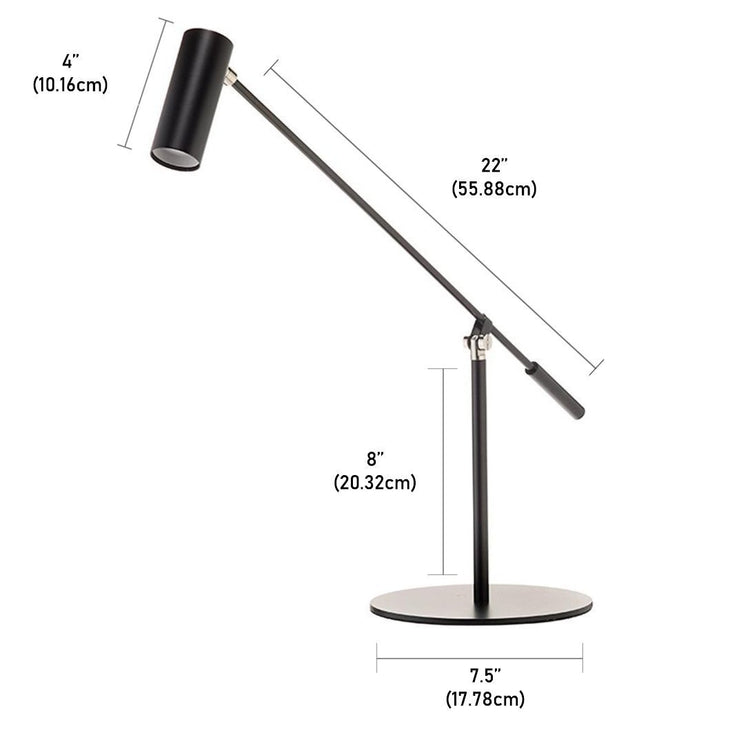 Beldi DEL-1403 Lampe de Bureau DEL en Métal avec Bras Ajustable, 6-Watt, Noir - Simple Boutique