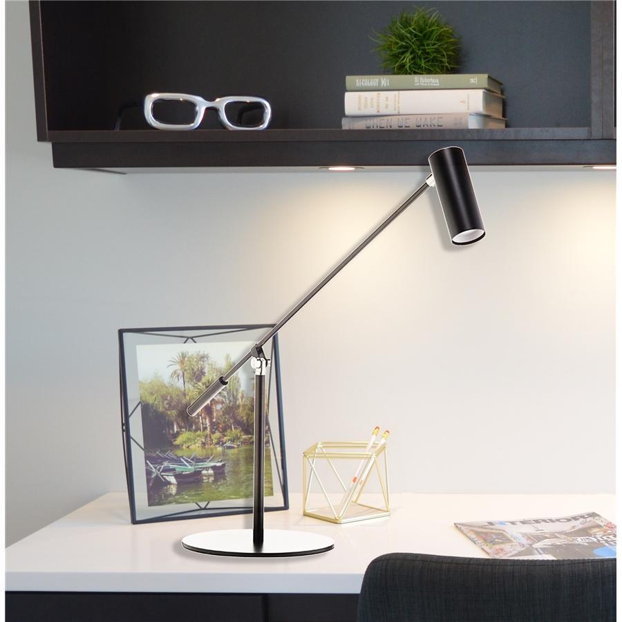 Beldi DEL-1403 Lampe de Bureau DEL en Métal avec Bras Ajustable, 6-Watt, Noir - Simple Boutique