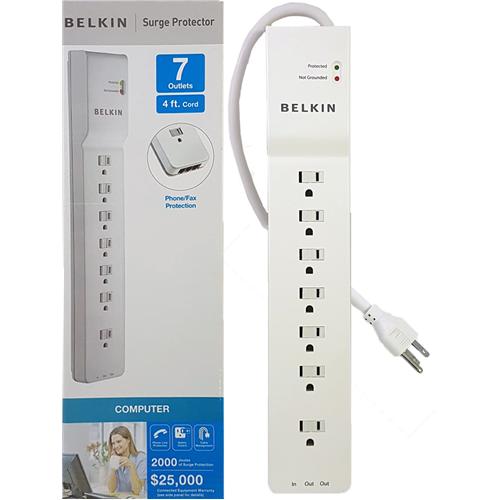 Belkin Protecteur De Surtension Électrique 7 Prises 2000J 4Pi Gris - Simple Boutique