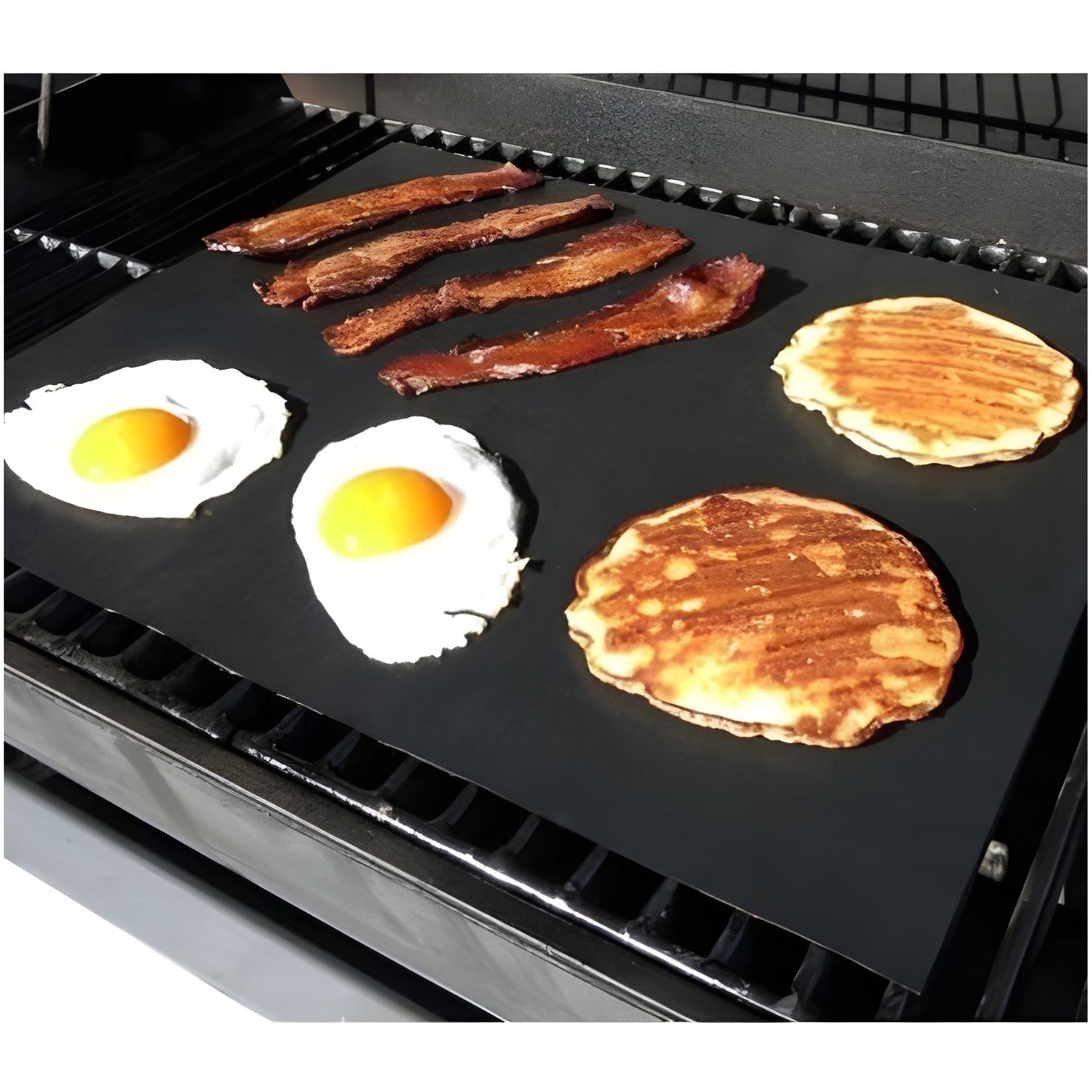 Better BBQ - Ensemble de 2 Tapis de Barbecue Réutilisable et Antiadhésif, Noir - Simple Boutique