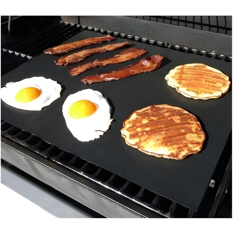 Better BBQ - Ensemble de 2 Tapis de Barbecue Réutilisable et Antiadhésif, Noir - Simple Boutique