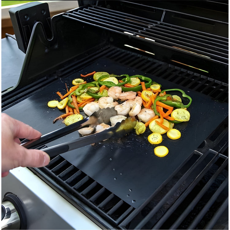 Better BBQ - Ensemble de 2 Tapis de Barbecue Réutilisable et Antiadhésif, Noir - Simple Boutique