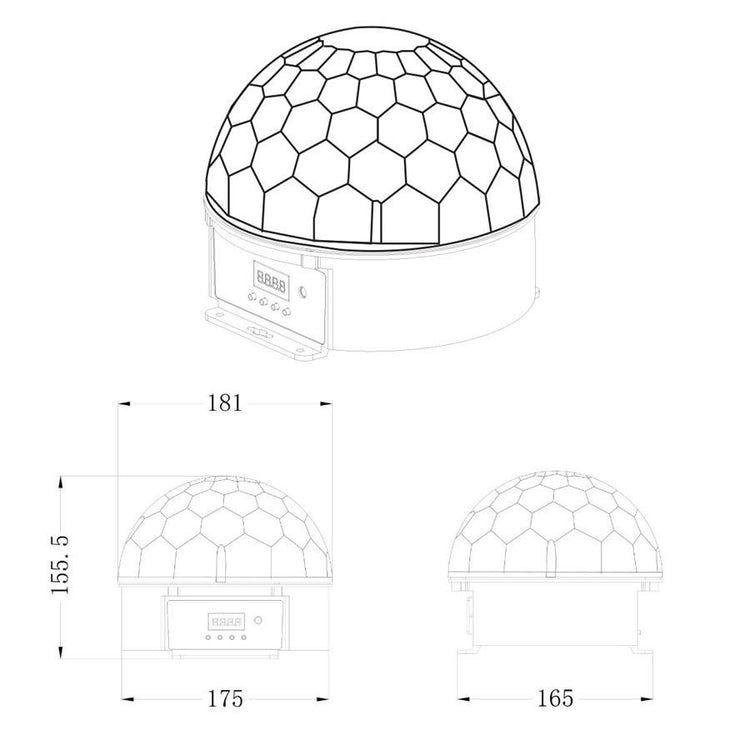 Big Dipper Lumière de Fête, Boule de Cristal Magique, 6 DEL RGB, 30W, 50 000 Heures, Noir - Simple Boutique