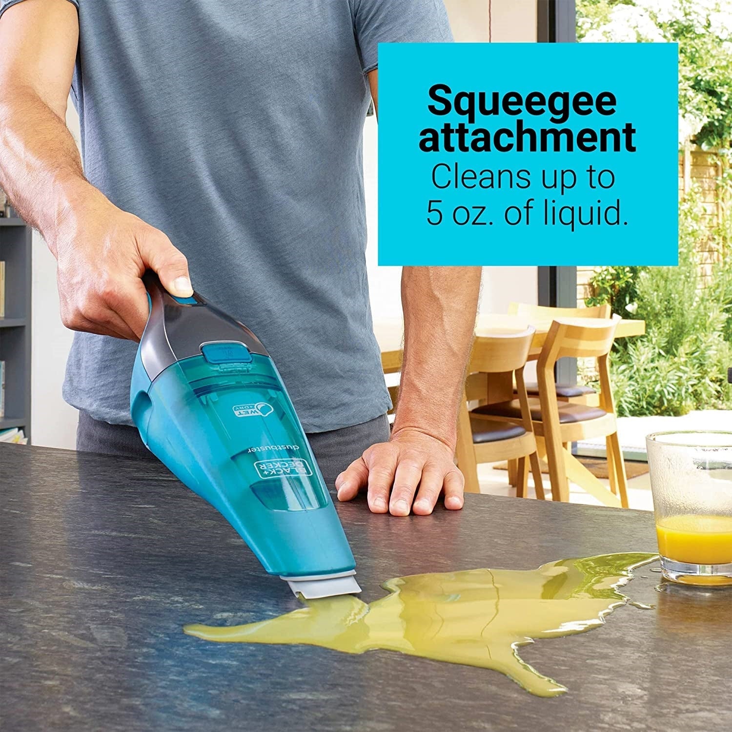 Black + Decker - Aspirateur DustBuster à Main Sans-fil pour Dégat Sèche ou Humide, Bleu - Simple Boutique