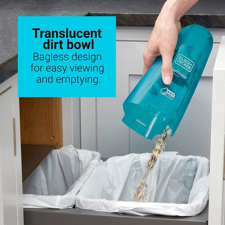 Black + Decker - Aspirateur DustBuster à Main Sans-fil pour Dégat Sèche ou Humide, Bleu - Simple Boutique