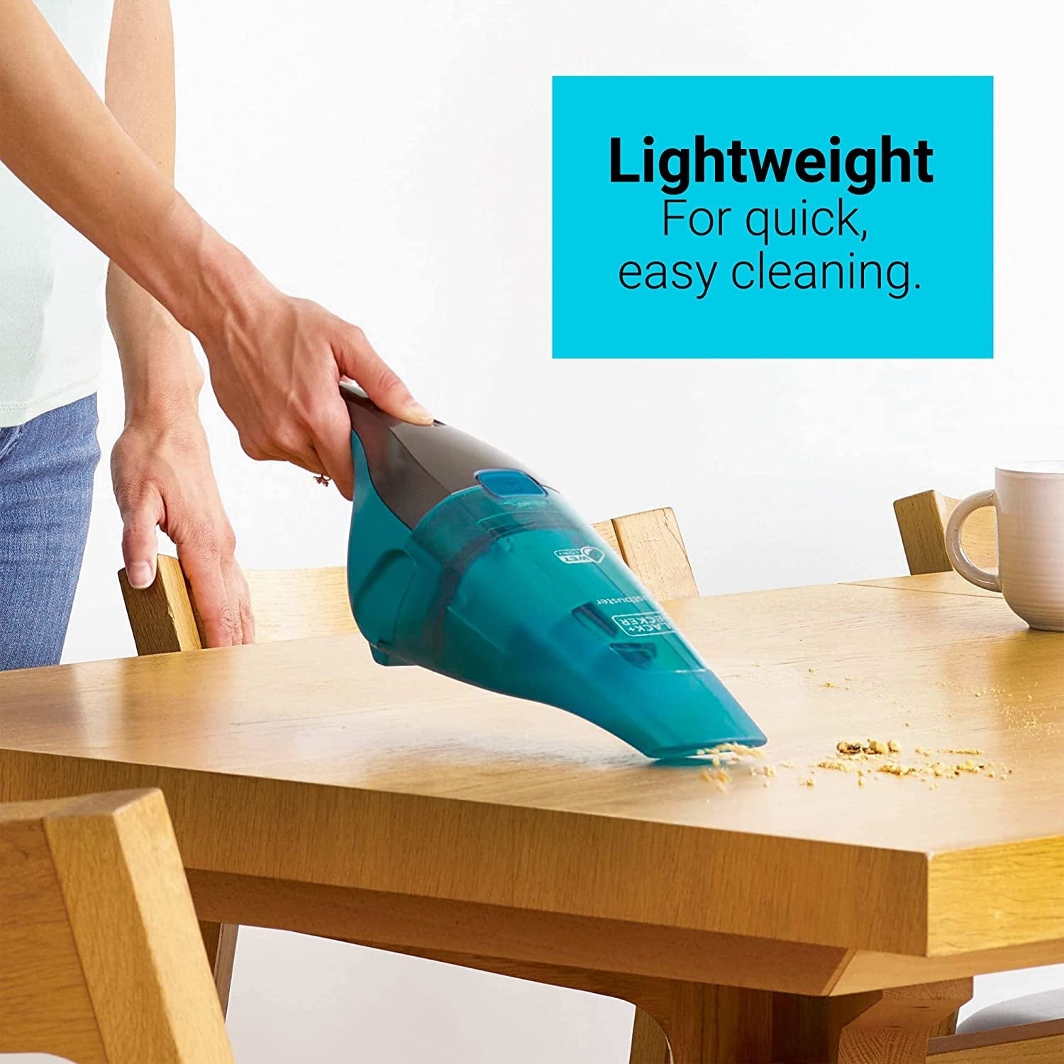 Black + Decker - Aspirateur DustBuster à Main Sans-fil pour Dégat Sèche ou Humide, Bleu - Simple Boutique