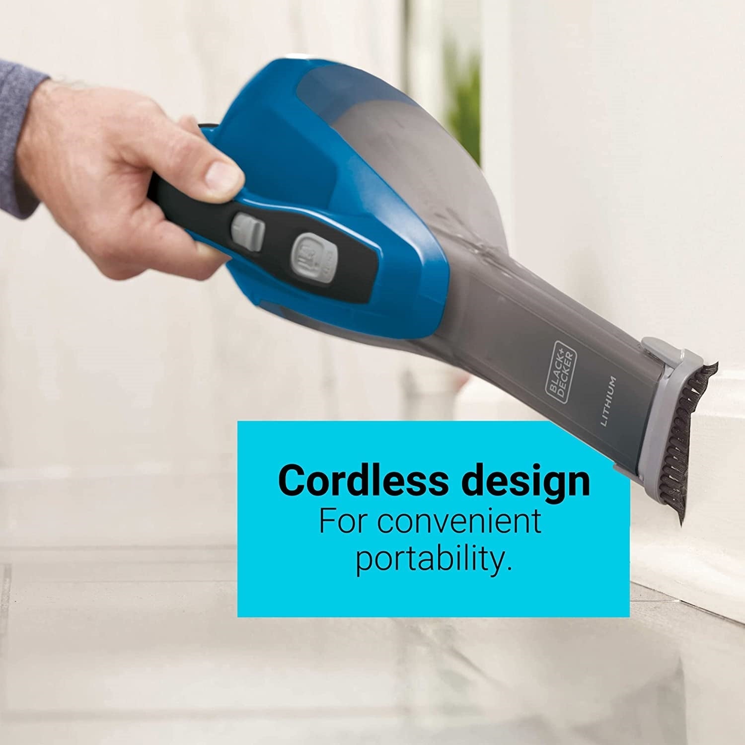 Black + Decker - Aspirateur à Main DustBuster, Sans-Fil avec Batterie au Lithium, Bleu - Simple Boutique