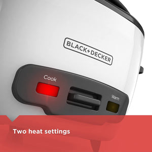 Black + Decker - Cuiseur à Riz et Cuiseur à Vapeur Antiadhésif, Capactié de 16 Tasses, Blanc - Simple Boutique