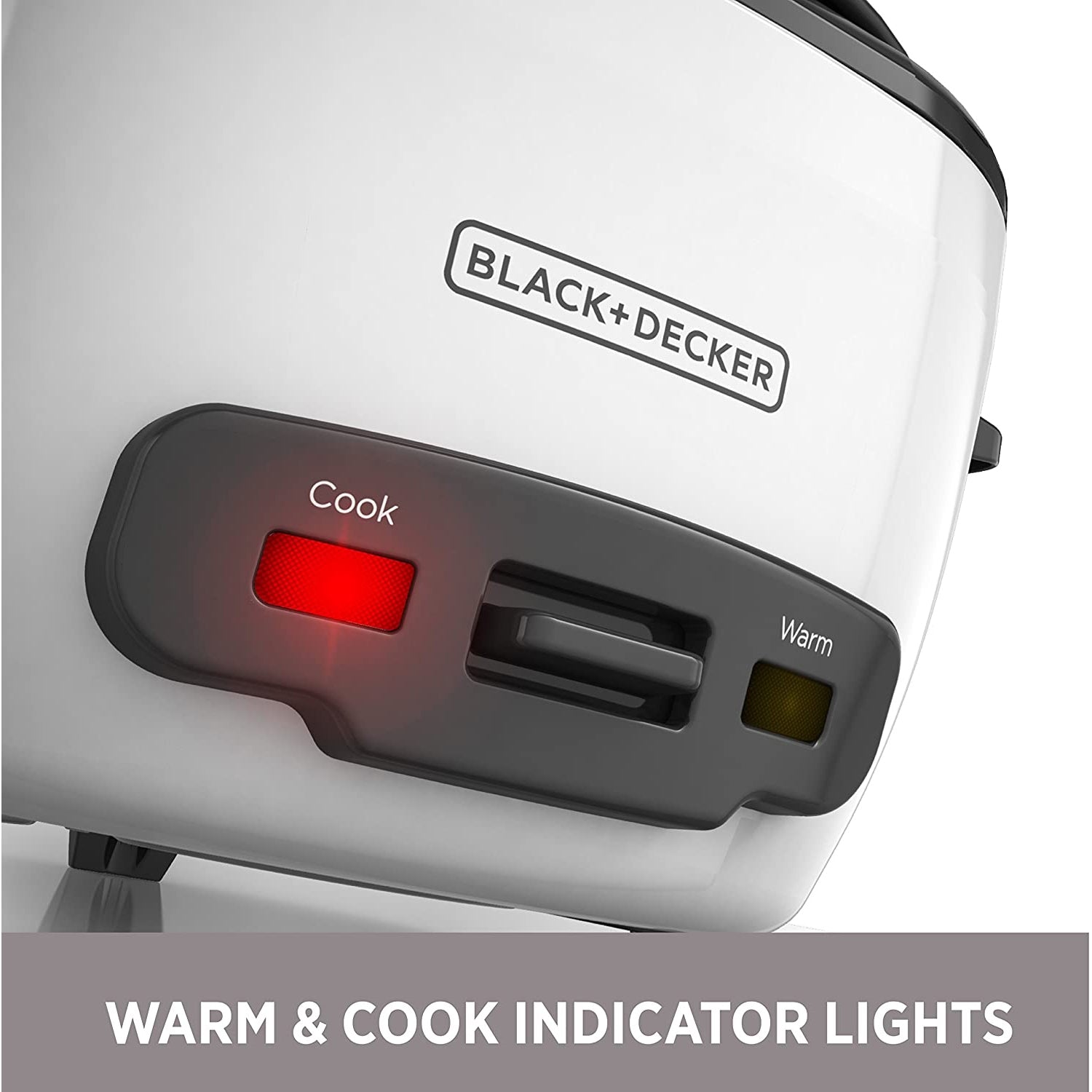 Black + Decker - Cuiseur à Riz/Cuiseur à Vapeur, Capacité de 6 Tasses, Bol Antiadhésif, Blanc - Simple Boutique
