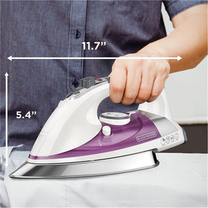 Black + Decker - Fer à Repasser avec Semelle Antiadhésive, Système d'arrêt Automatique, Mauve - Simple Boutique