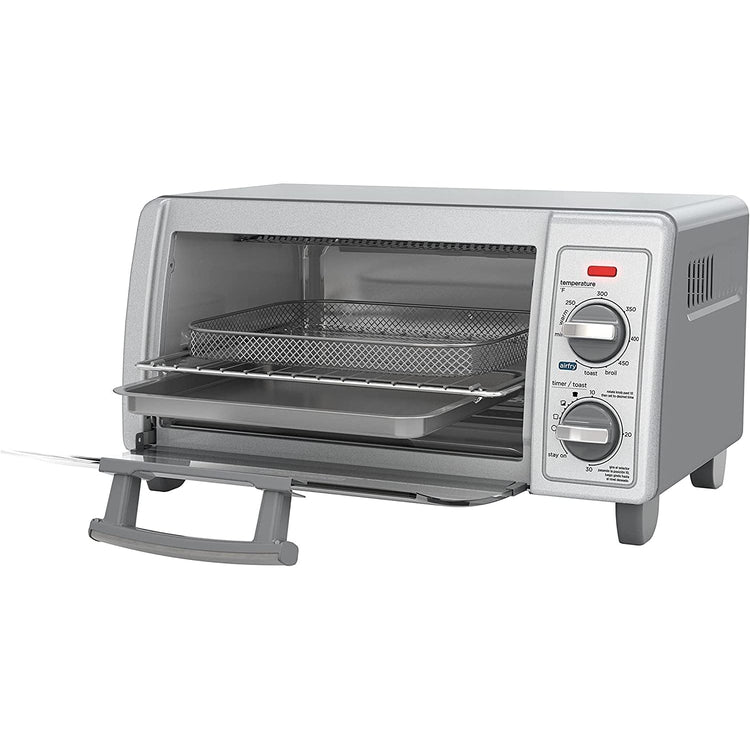Black + Decker - Four-Grille Pain Air-Fry, Capacité de 4 Tranches, Minuterie de 30 Minute, Acier Inoxydable - Simple Boutique