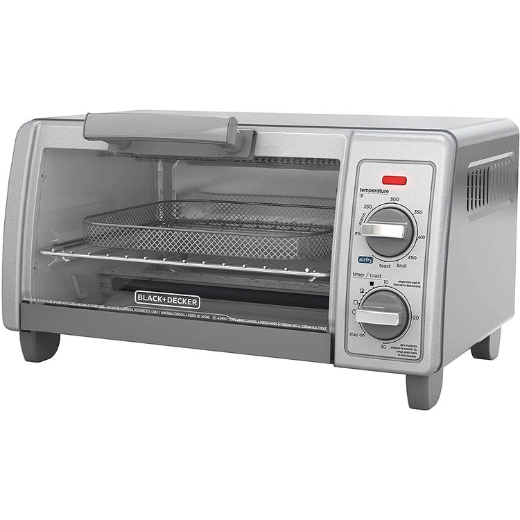 Black + Decker - Four-Grille Pain Air-Fry, Capacité de 4 Tranches, Minuterie de 30 Minute, Acier Inoxydable - Simple Boutique