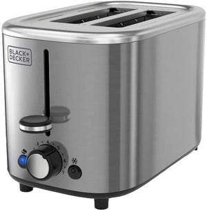 Black + Decker - Grille-Pain à 2 Tranches avec Fentes Large, Acier Inoxydable - Simple Boutique
