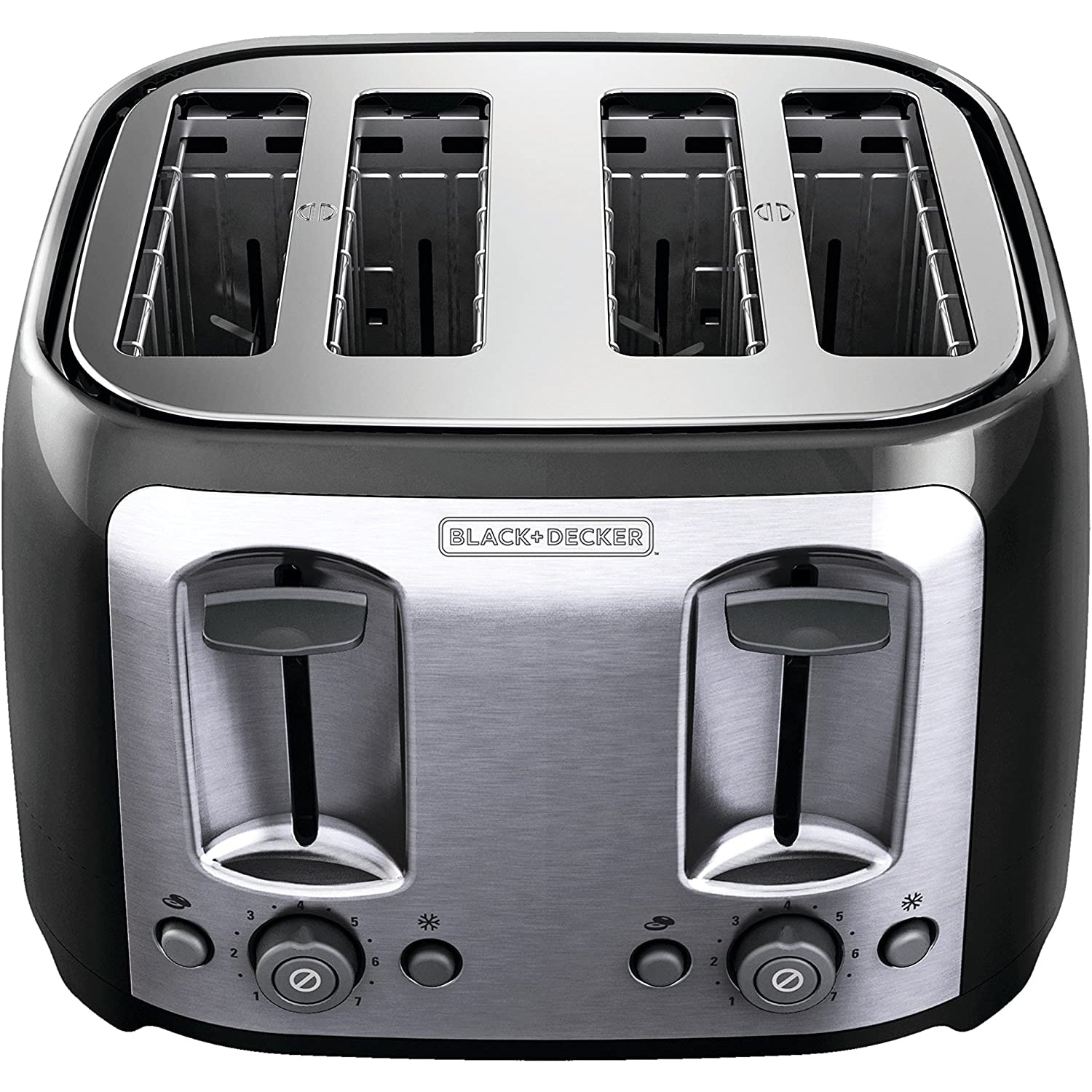 Black + Decker - Grille-Pain à 4 Tranche Extra Large, 1400 Watts, Noir - Simple Boutique