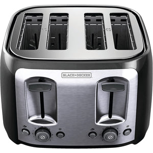 Black + Decker - Grille-Pain à 4 Tranche Extra Large, 1400 Watts, Noir - Simple Boutique