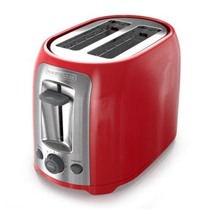 Black + Decker TR1278TRMC Grille-Pain à 2 Tranches Ultra-Large, Rouge - Simple Boutique