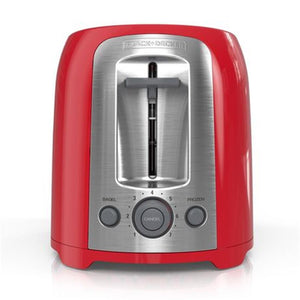 Black + Decker TR1278TRMC Grille-Pain à 2 Tranches Ultra-Large, Rouge - Simple Boutique