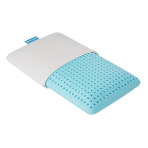 Blu Sleep - Oreiller Ice Gel en Mousse de Gel Super Respirant avec Housse, Grandeur Queen Profil Haut - Simple Boutique