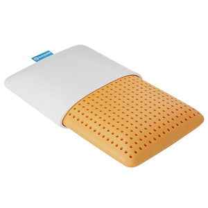 Blu Sleep - Oreiller en Mousse Mémoire Vitalité avec Housse, Infusé de Soja, Grandeur Standard Profil Bas - Simple Boutique