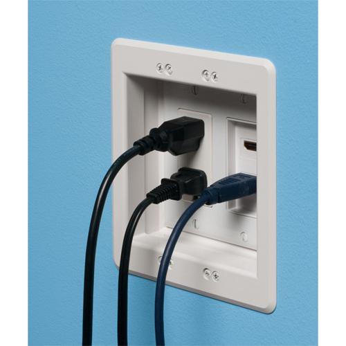 Boite Murale Double pour câble et prise de courrant TVBU Noir - Simple Boutique