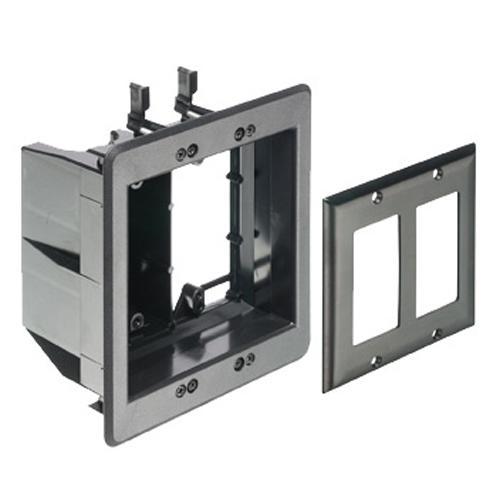 Boite Murale Double pour câble et prise de courrant TVBU Noir - Simple Boutique