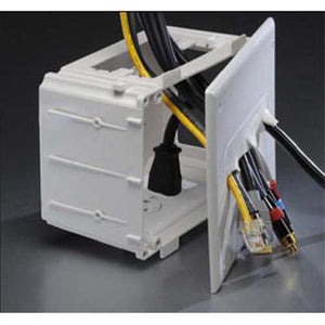 Boite media murale Blanche pour câble et prise de courrant - Simple Boutique