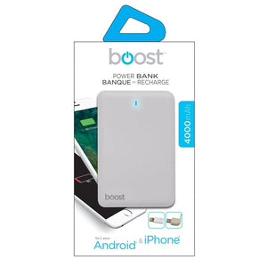 Boost BPB350 - Banque d'alimentation de 4000 mAh avec Adaptateur Lightning, Blanc - Simple Boutique