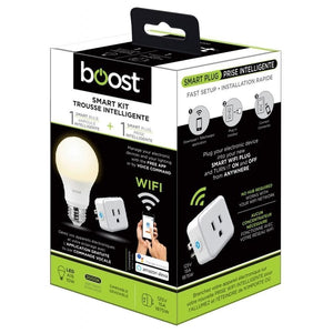 Boost BSMK220 Trousse Intelligente Smart Wi-Fi 1 Ampoules Gradable + 1 Prise intelligente Blanc - Simple Boutique