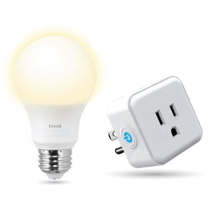 Boost BSMK220 Trousse Intelligente Smart Wi-Fi 1 Ampoules Gradable + 1 Prise intelligente Blanc - Simple Boutique