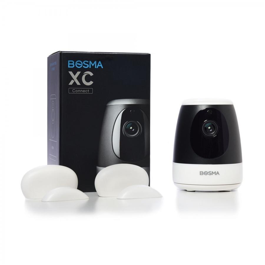 Bosma - Ensemble de Caméra de Sécurité Intérieur XC, 1080p, Détections des Mouvement et du Son + 2 Capteurs de Porte ou Fenêtre, Blanc - Simple Boutique
