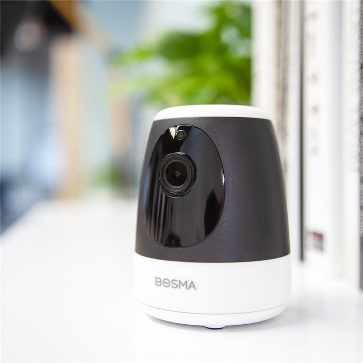 Bosma - Ensemble de Caméra de Sécurité Intérieur XC, 1080p, Détections des Mouvement et du Son + 2 Capteurs de Porte ou Fenêtre, Blanc - Simple Boutique