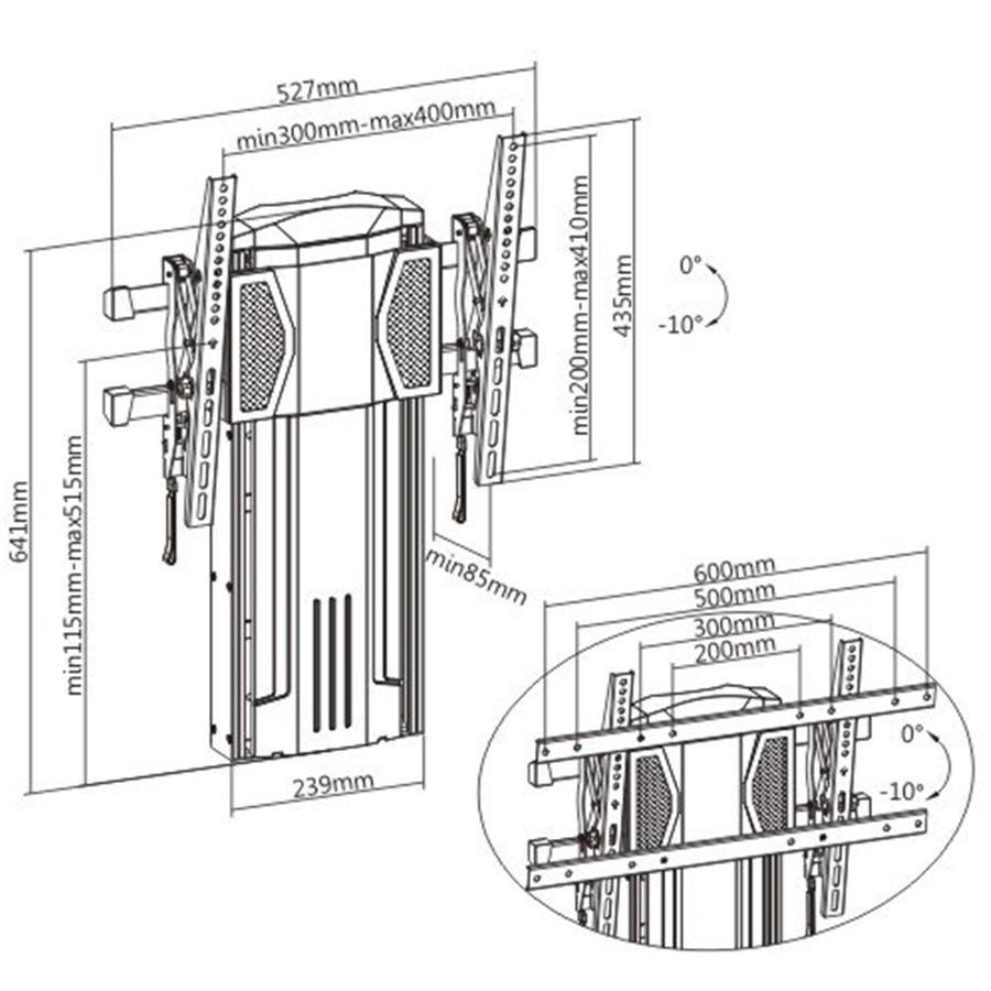 Brateck LP60-46T Support de Téléviseur à Écran Plat Ajustable - Simple Boutique
