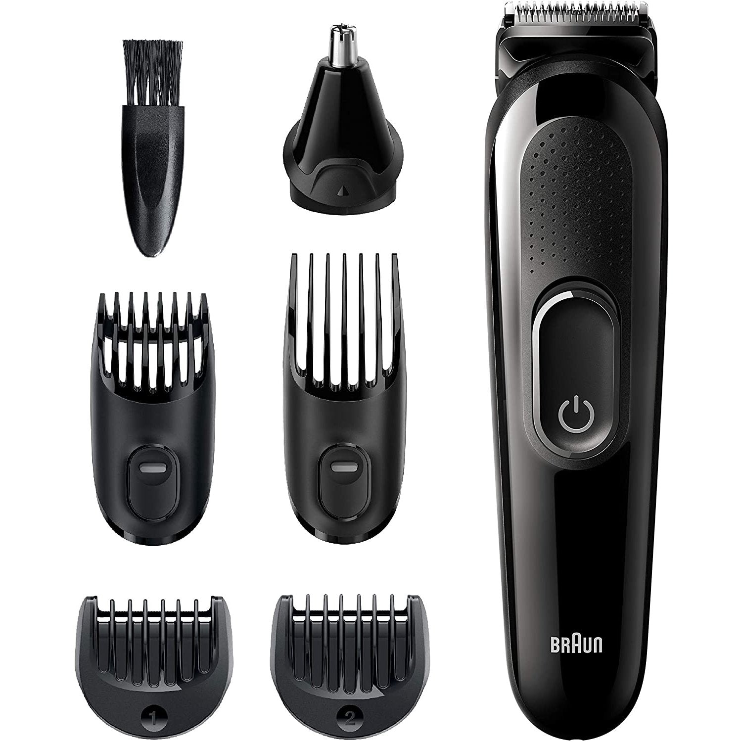 Braun - Tondeuse Personelle 6 en 1 pour Cheveux, Barbe et Visage, Batterie Rechargeable, Noir - Simple Boutique