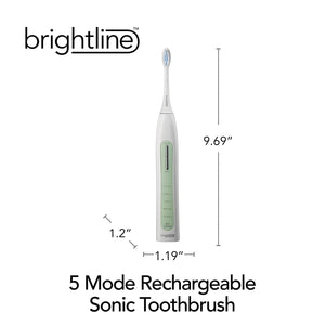 Brightline - Brosse à Dent Électrique Rechargeable avec 2 Têtes de Rechange, Vert - Simple Boutique