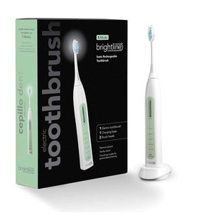 Brightline - Brosse à Dent Électrique Rechargeable avec 2 Têtes de Rechange, Vert - Simple Boutique