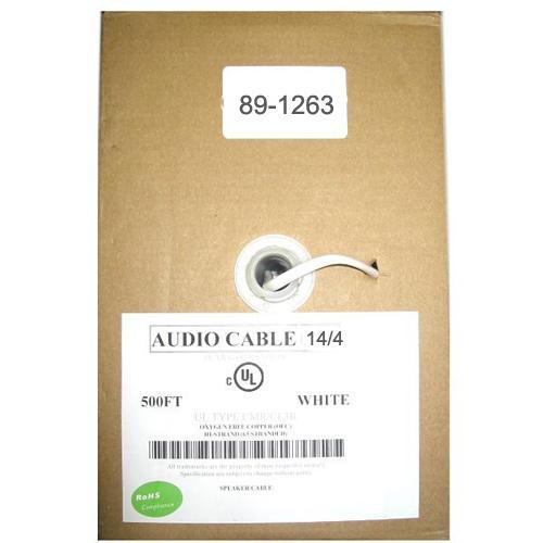 Câble Haut-Parleur In-Wall CMR CL3R OFC Stranded UL 14X4 AWG En Boite 500Pi Blanc - Simple Boutique