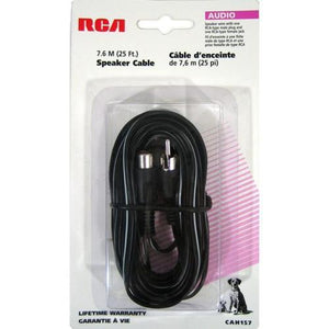 Câble RCA Male/Femelle pour Audio / Haut-Parleurs noir de 25 pi - Simple Boutique