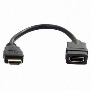 Câble flexible HDMI M/F 28 AWG de 8 pouces noir (Port saver) - Simple Boutique