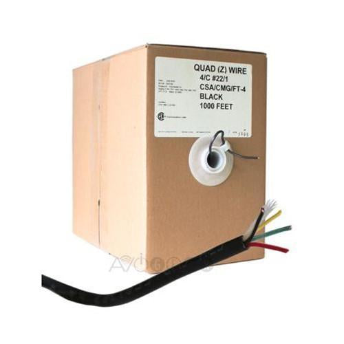 Câble téléphone et alarme 4 conducteurs 22AWG Cuivre OFC FT4 1000pi Noir - Simple Boutique