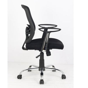 Chaise sur Roues Fonctionnelle de Maille à Dossier Air Grid Noir - Simple Boutique