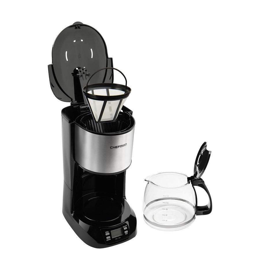 Chefman - Cafetière Programmable avec une Capacité de 12 Tasses, Acier Inoxydable - Simple Boutique