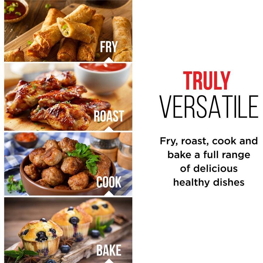 Chefman TurboFry 3,5L Friteuse à Air avec Panier pour Lave-Vaisselle, Double Contrôle de Température, Minuterie de 60 Minutes, Noire - Simple Boutique