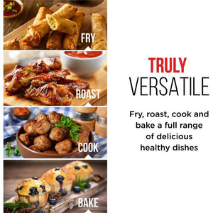 Chefman TurboFry 3,5L Friteuse à Air avec Panier pour Lave-Vaisselle, Double Contrôle de Température, Minuterie de 60 Minutes, Noire - Simple Boutique