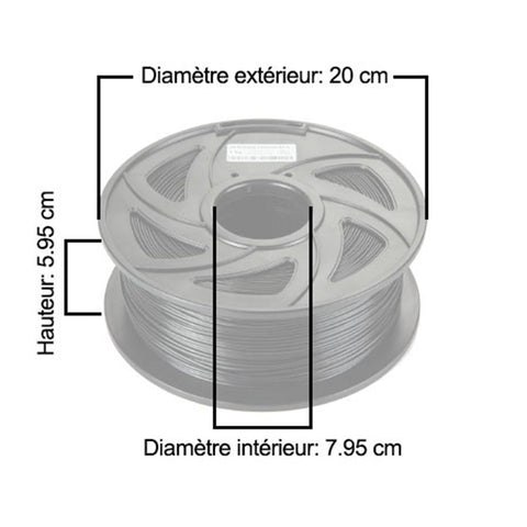 CloneBox 03451 Filament PLA pour Imprimante 3D 1.75mm 1kg Aluminium