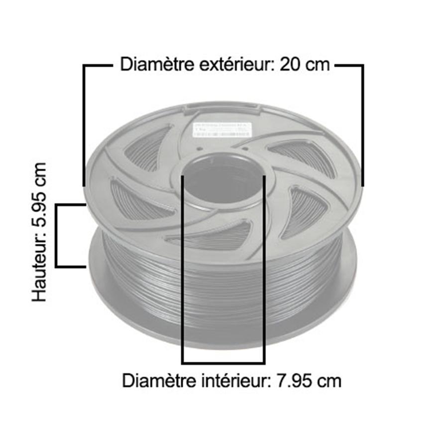 CloneBox - Filament ABS d'imprimante 3D 1.75mm Préc. +/-0.05mm 1kg, Noir - Simple Boutique
