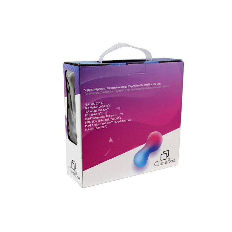 CloneBox - Filament PLA imprimante 3D 1.75mm Préc. +/-0.05mm 1kg, Transparent - Simple Boutique