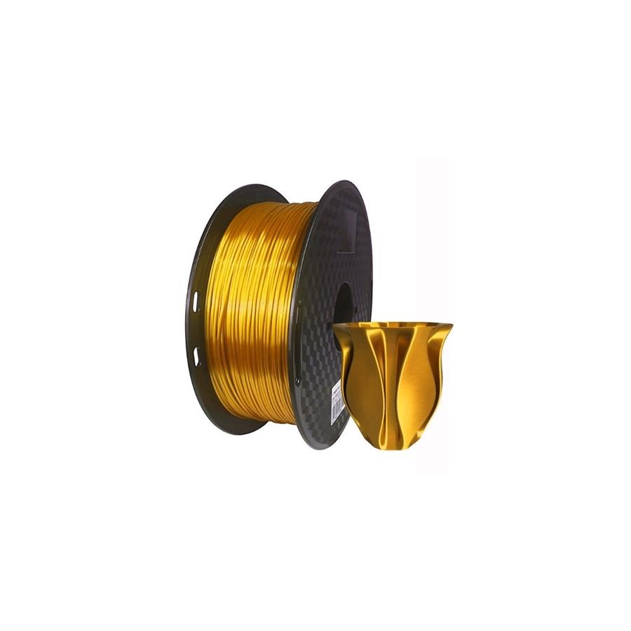 CloneBox - Filament Silk PLA pour Imprimante 3D, 1.75mm Préc. +/-0.05mm, 1kg, Or Clair - Simple Boutique