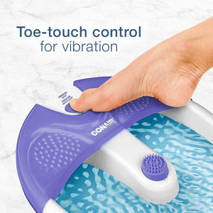 Conair - Bain de Pieds avec Massage à Vibration, Blanc et Violet - Simple Boutique
