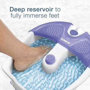 Conair - Bain de Pieds avec Massage à Vibration, Blanc et Violet - Simple Boutique